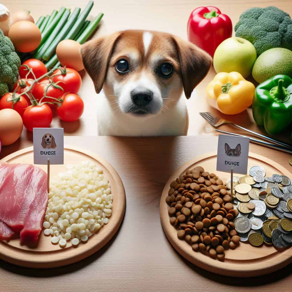مقایسه هزینه و آماده سازی غذا ها برای سگ