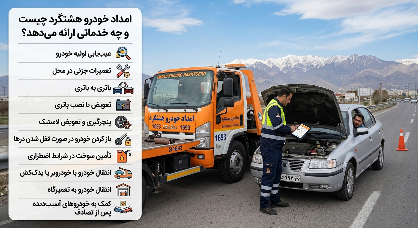 چگونه در هشتگرد امداد خودرو درخواست کنیم؟