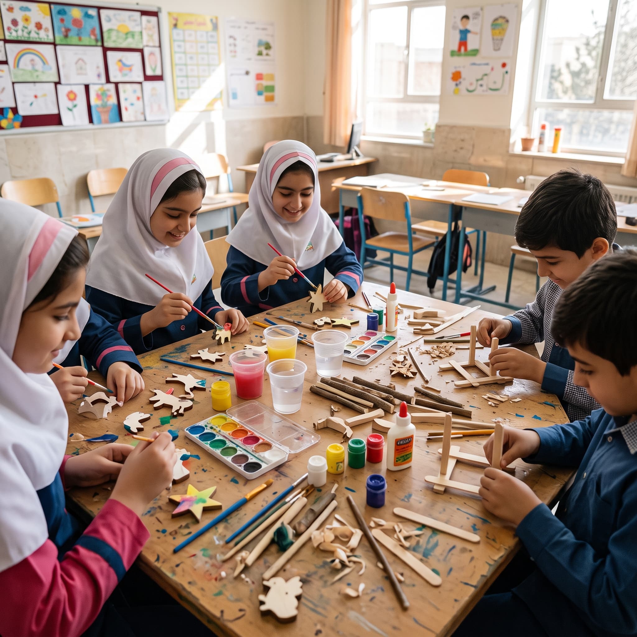 صنایع دستی چوبی ساده برای مدرسه
